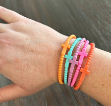 Load image into Gallery viewer, JILLIAN INK LLC - Silicone Cross Bracelet Set of 5: Neons