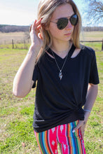 Load image into Gallery viewer, Merigold Kiss - MK073 Missing Piece Cutout V-Neck Tee - 7 Colors: Pink / XL///