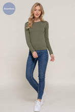 Load image into Gallery viewer, Active Basic | Active USA - Long Sleeve Crew Neck Inner Fur Seamless Top: ///WHT-white / S/M
