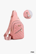 Load image into Gallery viewer, 42POPS - `.Quilted Multi Pocket Crossbody Sling Bag: BLACK-168196 / OS///