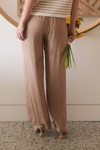 Load image into Gallery viewer, Blu Pepper - HIGH WAIST DRAWSTRING WIDE LEG LOUNGE PANTS (PRE-ORDER//////): OATMEAL