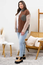 Load image into Gallery viewer, Blu Pepper - PLUS PLAID COLORBLOCK BUTTON DOWN TOP: BROWN MULTI///