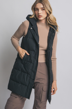 Load image into Gallery viewer, 42POPS - ...._ 1008 Hooded Long Quilted Puffer Vest SI-28714: Ivory-188652 / S ///