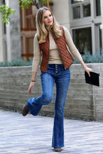 Load image into Gallery viewer, 42POPS - ',,,....SLIM FIT SUEDE PIPING QUILTED PADDING VEST: RED-red-185553 / M