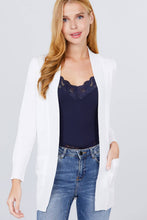 Load image into Gallery viewer, Active Basic | Active USA - Long Sleeve Rib Banded Open Sweater Cardigan: Blu-French Blue / S