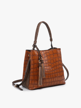 Load image into Gallery viewer, Jen &amp; Co. - *SALE* M1895CROC Olivia Crocodile Contrast Hobo : Olive ///