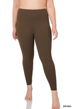 Load image into Gallery viewer, 42POPS - ,,...SI-26654 Plus Brushed Microfiber Full Length Leggings: +BLACK-171162 / 1X