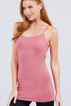 Load image into Gallery viewer, 42POPS - .SI-156 Built-in Bra Basic Cami w/ adjustable strap: BLK-black-499 / S