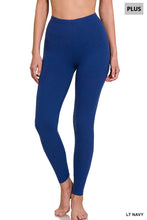 Load image into Gallery viewer, 42POPS - ,,...SI-26654 Plus Brushed Microfiber Full Length Leggings: +BLACK-171162 / 2X