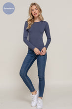 Load image into Gallery viewer, Active Basic | Active USA - Long Sleeve Crew Neck Inner Fur Seamless Top: ///WHT-white / S/M