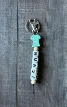 Load image into Gallery viewer, JILLIAN INK LLC - Nurse Scrubs Silicone Bead Keychain: Blue///