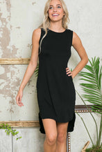 Load image into Gallery viewer, Burgundy Apparel - SLEEVELESS HI-LOW DRESS: BLACK / L ///