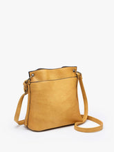 Load image into Gallery viewer, Jen &amp; Co. - Sutton Distressed 3 Compartment Crossbody | M2856: Black