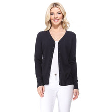 Load image into Gallery viewer, Mak - Women's V-Neck Button Down Knit Cardigan Sweater MK5178: ICE BLUE / //XL