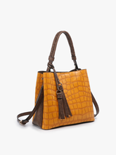 Load image into Gallery viewer, Jen &amp; Co. - *SALE* M1895CROC Olivia Crocodile Contrast Hobo : Olive ///