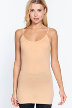 Load image into Gallery viewer, Active Basic | Active USA - [PLUS SIZE] Basic Tunic Cami w/adjustable Spaghetti Straps: Blk-Black / 2XL