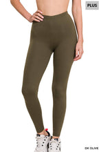Load image into Gallery viewer, 42POPS - ,,...SI-26654 Plus Brushed Microfiber Full Length Leggings: +BLACK-171162 / 1X