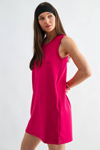 Load image into Gallery viewer, Mono B - Laguna Scuba Shift Dress: PLUM PINK / S:M:L (2:2:2)
