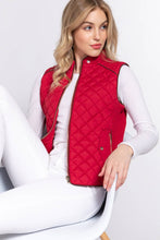 Load image into Gallery viewer, 42POPS - ',,,....SLIM FIT SUEDE PIPING QUILTED PADDING VEST: RED-red-185553 / S