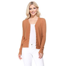 Load image into Gallery viewer, Mak - Women's V-Neck Button Down Knit Cardigan Sweater MK5178: ICE BLUE / S///
