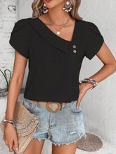 Load image into Gallery viewer, Wholesalesir - Small Diagonal Collar Solid Color Washed Cotton Top: Green / 2XL ///