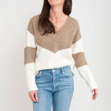 Load image into Gallery viewer, Elsie &amp; Zoey - Lacen Color Block Sweater: Latte / 2XL ///