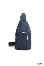 Load image into Gallery viewer, 42POPS - `.Quilted Multi Pocket Crossbody Sling Bag: BLACK-168196 / OS///