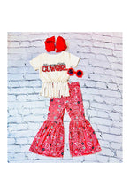 Load image into Gallery viewer, luluclothes - "MAMA'S LITTLE COWGIRL" red paisley 2pc set DLH2441: XXL-6/7 ///