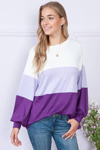 Load image into Gallery viewer, Burgundy Apparel - BRIGHT COLOR BLOCK LONG SLEEVE TUNIC TOP: L / MINT///