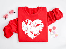 Load image into Gallery viewer, Fox and Owl Apparel - NEW GRUNGE HEART VALENTINES SPRING RED GRAPHIC SWEATSHIRT TE: 2X