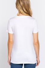 Load image into Gallery viewer, Active Basic | Active USA - Short Sleeve V-neck Top with Pocket: Nvy-True Navy / M