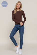 Load image into Gallery viewer, Active Basic | Active USA - Long Sleeve Crew Neck Inner Fur Seamless Top: ///WHT-white / S/M