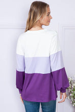 Load image into Gallery viewer, Burgundy Apparel - BRIGHT COLOR BLOCK LONG SLEEVE TUNIC TOP: L / MINT///