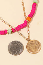 Load image into Gallery viewer, Anarchy Street - Layered Bead Chain  Disc Coin Charm Necklace: IV ///