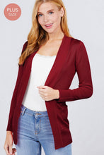 Load image into Gallery viewer, Active Basic | Active USA - Long Sleeve Rib Banded Open Sweater Cardigan: Lav-Misty Lavender / 2XL