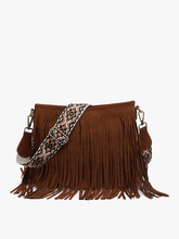 Load image into Gallery viewer, Jen &amp; Co. - Sadie Suede Fringe Crossbody w/ Guitar Strap | M2045 : Dark Brown