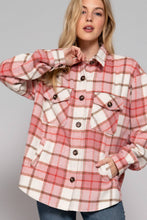 Load image into Gallery viewer, Active Basic | Active USA - /// Long Sleeve Wool Blend Plaid Button Down Casual Jacket : PNK-pink/khaki / M