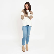 Load image into Gallery viewer, Elsie &amp; Zoey - Lacen Color Block Sweater: Latte / 2XL ///