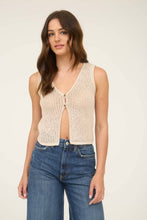 Load image into Gallery viewer, Blu Pepper - V NECK FRONT BUTTON CROCHET KNIT VEST: CHARCOAL///