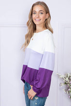 Load image into Gallery viewer, Burgundy Apparel - BRIGHT COLOR BLOCK LONG SLEEVE TUNIC TOP: L / MINT///