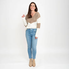Load image into Gallery viewer, Elsie &amp; Zoey - Lacen Color Block Sweater: Latte / 2XL ///