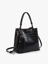 Load image into Gallery viewer, Jen &amp; Co. - *SALE* M1895CROC Olivia Crocodile Contrast Hobo : Olive ///