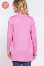 Load image into Gallery viewer, Active Basic | Active USA - Long Sleeve Rib Banded Open Sweater Cardigan: Lav-Misty Lavender / XL