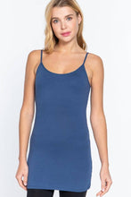 Load image into Gallery viewer, 42POPS - .SI-156 Built-in Bra Basic Cami w/ adjustable strap: BLK-black-499 / M