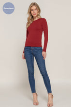 Load image into Gallery viewer, Active Basic | Active USA - Long Sleeve Crew Neck Inner Fur Seamless Top: ///WHT-white / S/M