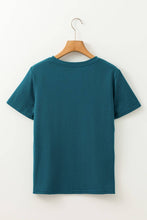 Load image into Gallery viewer, LALALOO - Solid Round Neck T-Shirt: Blue Sapphire / M ///