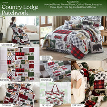Load image into Gallery viewer, Duke Imports - "Country Lodge Patchwork" Footed Flannel Throw 50"x70" ///