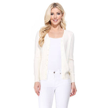 Load image into Gallery viewer, Mak - Women's V-Neck Button Down Knit Cardigan Sweater MK5178: ICE BLUE / //XL