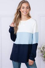 Load image into Gallery viewer, Burgundy Apparel - BRIGHT COLOR BLOCK LONG SLEEVE TUNIC TOP: M / MINT///