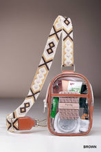 Load image into Gallery viewer, 42POPS - .._ SI-26027 Clear Sling Bag With Guitar Strap: BROWN-166357 / OS